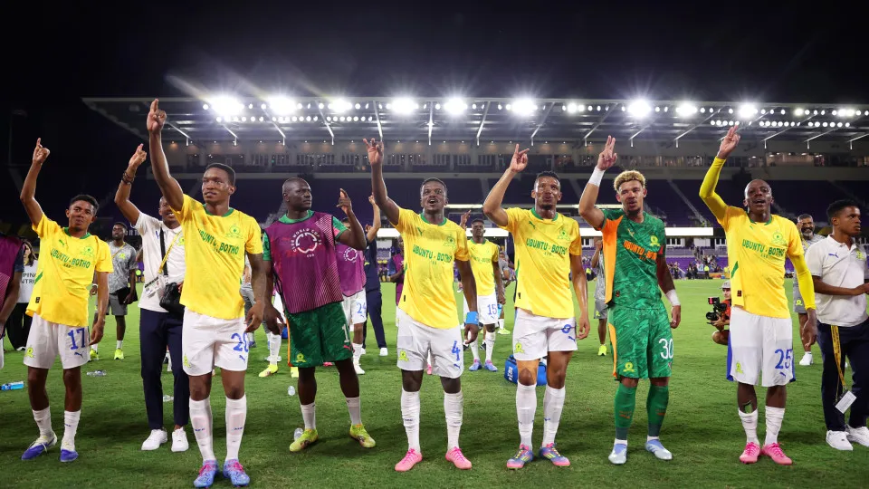 ORLANDO, FLORIDA - JUNE 17: Mamelodi Sundowns FC celebrates following the FIFA Club World Cup 2025 group F match between Ulsan HD FC and Mamelodi Sundowns FC at Inter&Co Stadium on June 17, 2025 in Orlando, Florida. (Photo by Alex Livesey - FIFA/FIFA via 
