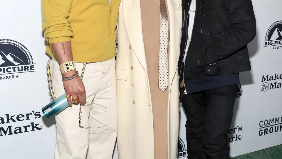 BEVERLY HILLS, CALIFORNIA - JANUARY 11: (L-R) Jason Momoa, Lola Iolani Momoa and Nakoa-Wolf Momoa attend the Los Angeles special screening of "Common Ground" at Samuel Goldwyn Theater on January 11, 2024 in Beverly Hills, California. (Photo by Amy Sussman