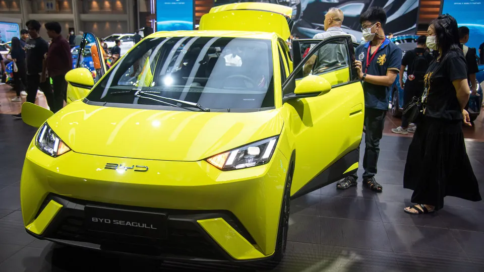 BYD Seagull numa exposição na Tailândia.