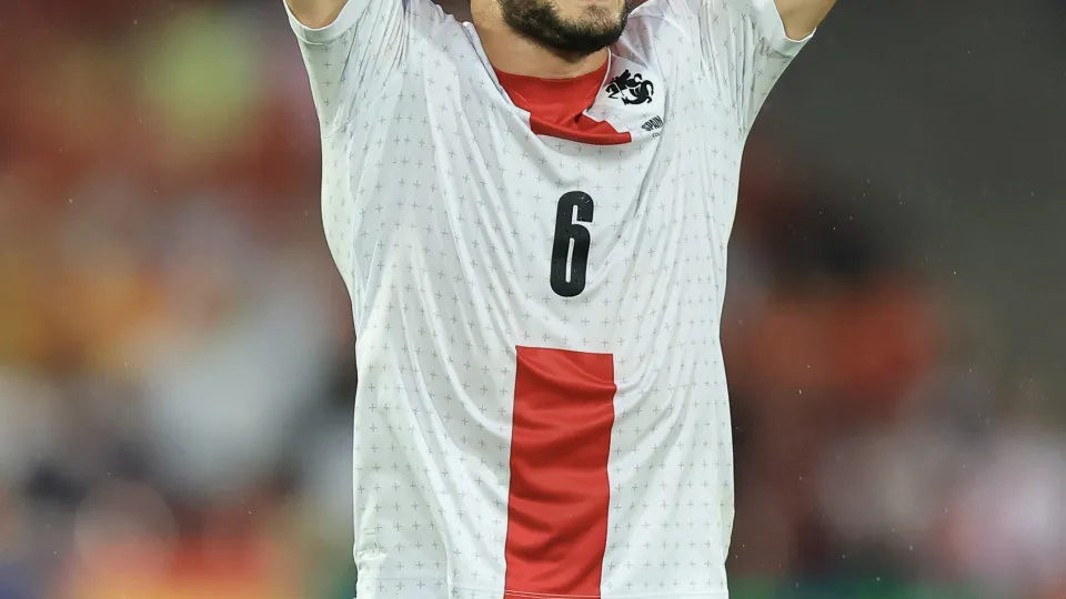 COLOGNE, GERMANY - JUNE 30: Giorgi Kochorashvili of Georgia during the UEFA EURO 2024 round of 16 match between Spain and Georgia at Cologne Stadium on June 30, 2024 in Cologne, Germany. (Photo by James Baylis - AMA/Getty Images)