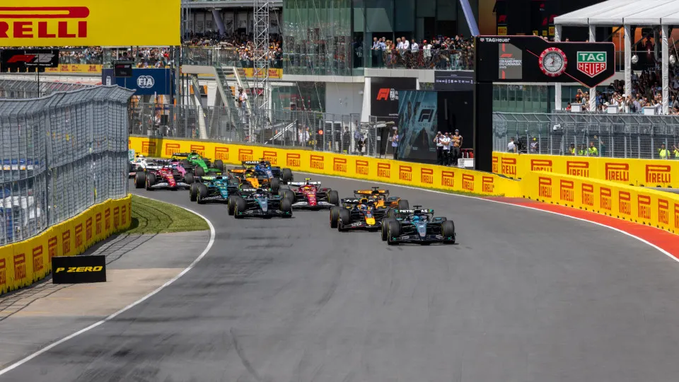 Início da corrida no GP do Canadá de Fórmula 1, em 2025.