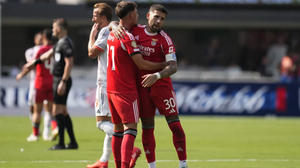 CHARLOTTE, NORTH CAROLINA - JUNE 24:  Nicolas Otamendi centre-back of Benfica of Argentina celebrates the victory after winning the FIFA Club World Cup 2025 group C match between SL Benfica and FC Bayern München at Bank of America Stadium on June 24, 2025