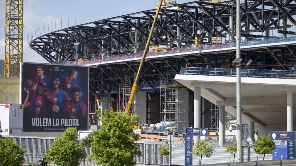 A general view shows the construction site of the Camp Nou Stadium in Barcelona, on May 23, 2025. (Photo by Josep LAGO / AFP) (Photo by JOSEP LAGO/AFP via Getty Images)          