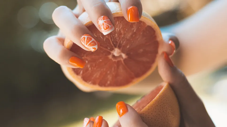 Unhas fruta, verão, tendência