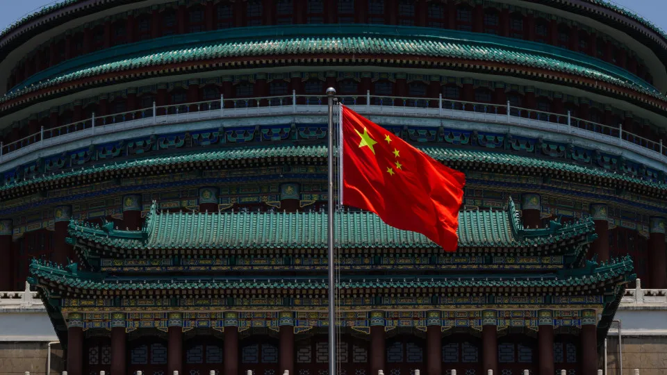 china, bandeira, auditório do povo