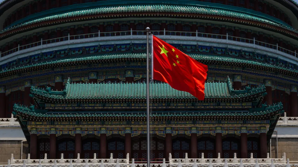 china, bandeira, auditório do povo