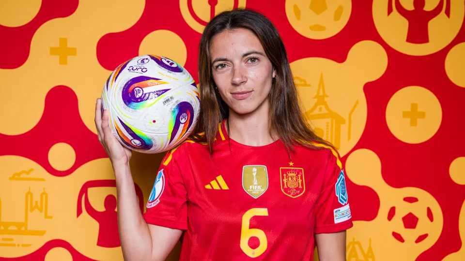 BASEL, SWITZERLAND - JUNE 24: Aitana Bonmati of Spain poses for a portrait during the Official UEFA Women's EURO 2025 Portrait Session on June 24, 2025 in Basel, Switzerland. (Photo by Florencia Tan Jun - UEFA/UEFA via Getty Images)