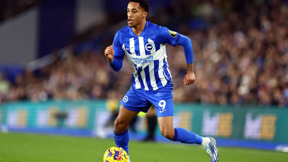 BRIGHTON, ENGLAND - DECEMBER 28: Joao Pedro of Brighton & Hove Albion in action during the Premier League match between Brighton & Hove Albion and Tottenham Hotspur at American Express Community Stadium on December 28, 2023 in Brighton, England. (Photo by