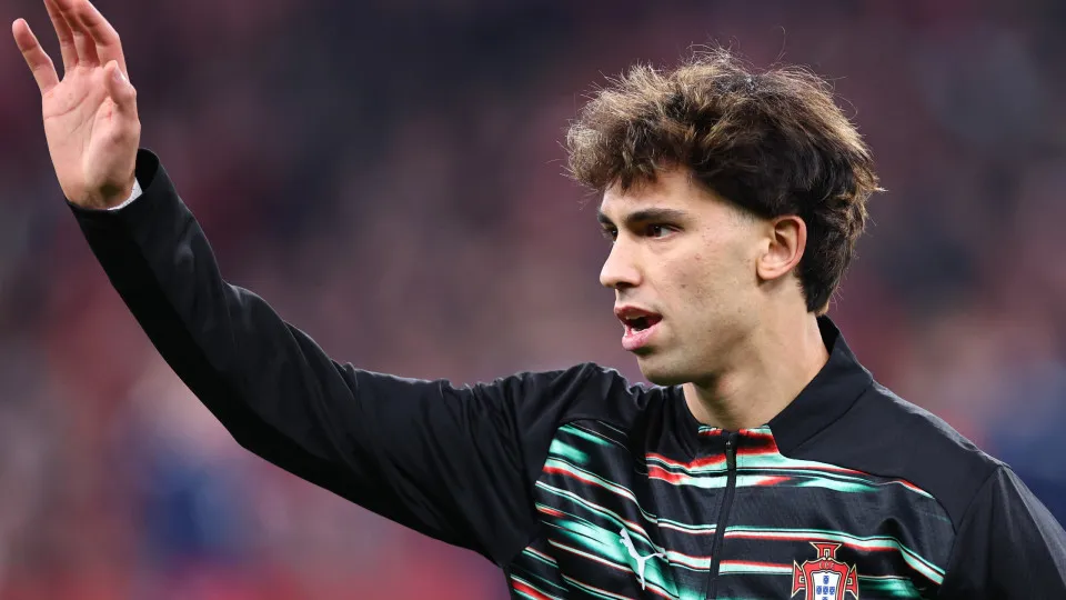 COPENHAGEN, DENMARK - MARCH 20: Joao Felix of Portugal during the UEFA Nations League quarterfinal leg one match between Denmark and Portugal at Parken Stadium on March 20, 2025 in Copenhagen, Denmark. (Photo by Robbie Jay Barratt - AMA/Getty Images)