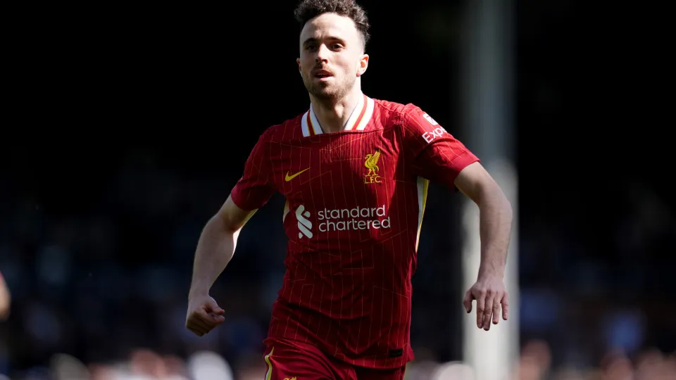 Liverpool's Diogo Jota during the Premier League match at Craven Cottage, London. Picture date: Sunday April 6, 2025. (Photo by Adam Davy/PA Images via Getty Images)