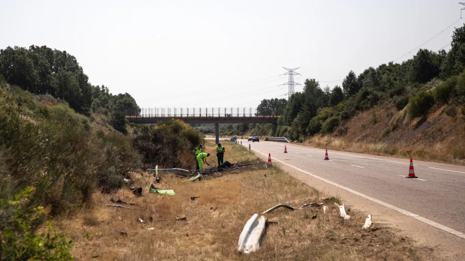 ZAMORA, SPAIN - JULY 3: A view from the traffic accident of the Portuguese Liverpool player Diogo Jota who lost his life in Zamora, Spain on July 3, 2025. Portuguese footballer Diogo Jota, a forward for British club Liverpool, died early Thursday in a car