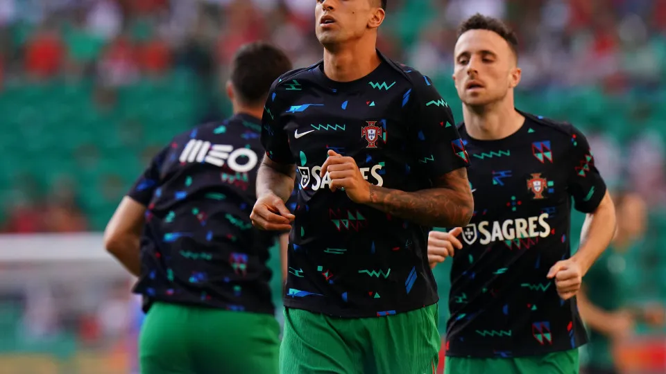 LISBON, PORTUGAL - JUNE 4:  Joao Cancelo of Portugal in action during warm up before the start of the International Friendly match between Portugal and Finland at Estadio Jose Alvalade on June 4, 2024 in Lisbon, Portugal.  (Photo by Gualter Fatia/Getty Im