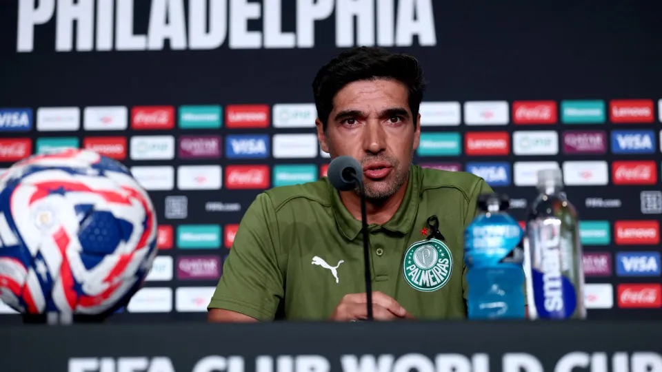 Palmeiras' Portuguese coach Abel Ferreira speaks during a press conference at the Lincoln Financial Field Stadium in Philadelphia on July 3, 2025, ahead of the FIFA Club World Cup 2025 quarterfinal football match between Brazil's Palmeiras and England's C