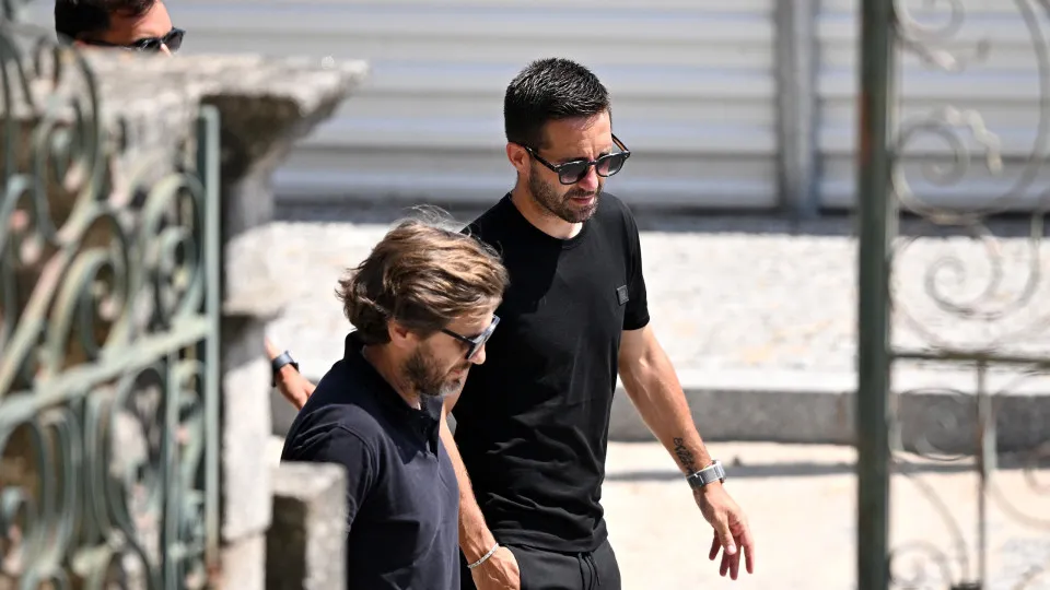 GONDOMAR, PORTUGAL - JULY 04: Joao Moutinho, football player for Braga and previously the Portugal national team, arrives at a public wake held for Diogo Jota and his brother Andre Silva at the Capela da Ressurreicao on July 04, 2025 in Gondomar, Portugal