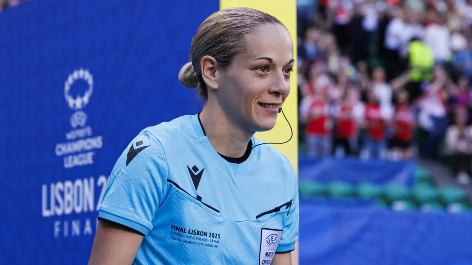 LISBON, PORTUGAL - MAY 24: Referee Ivana Martincic looks on during the UEFA Women's Champions League final match between Arsenal WFC and FC Barcelona at Estadio Jose Alvalade on May 24, 2025 in Lisbon, Portugal. (Photo by Maciej Rogowski/Eurasia Sport Ima