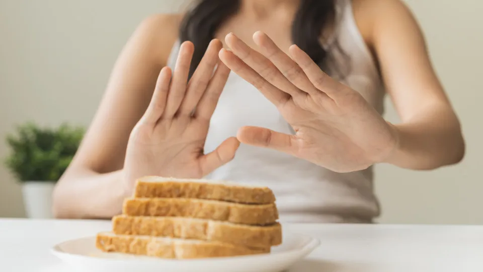 glúten; doença celíaca; pessoa; pão