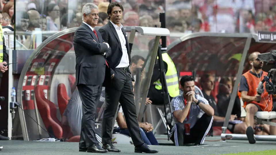LISBON, PORTUGAL - 2019/07/10: Luis Filipe Vieira (L), President of SL Benfica and Rui Costa (R), Sports Director of SL Benfica during the Pre-Season football match 2019/2020 between SL Benfica vs Royal Sporting Club Anderlecht.
(Final score: SL Benfica 