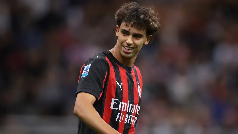 MILAN, ITALY - MAY 24: Joao Felix of AC Milan reacts during the Serie A match between AC Milan and AC Monza at Stadio Giuseppe Meazza on May 24, 2025 in Milan, Italy. (Photo by Jonathan Moscrop/Getty Images)