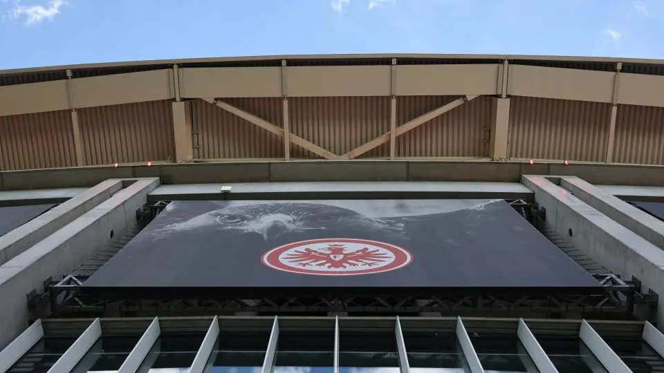 FRANKFURT AM MAIN, GERMANY - MAY 11: General view outside the stadium prior to the Bundesliga match between Eintracht Frankfurt and FC St. Pauli 1910 at Deutsche Bank Park on May 11, 2025 in Frankfurt am Main, Germany. (Photo by Christof Koepsel/Getty Ima