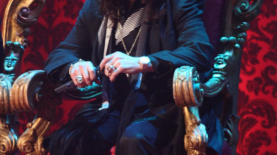 20th February 2008. Host Ozzy Osbourne is pictured at the Brit Awards 2008 held at Earls Court, London. (Photo by Justin Goff Photos/Getty Images)