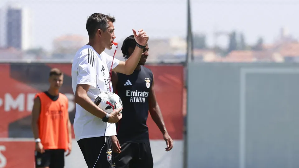 Imagens do treino do Benfica