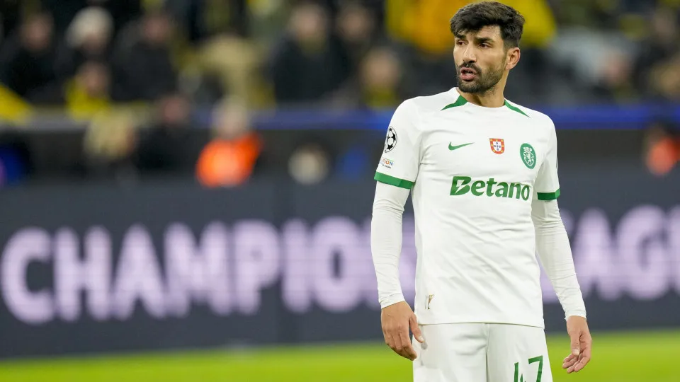 Dortmund, Germany - February 19: Ricardo Esgaio of Sporting Lissabon looks on during the UEFA Champions League 2024/25 League Knockout Play-off Second Leg match between Borussia Dortmund and Sporting Clube de Portugal at Signal Iduna Park on February 19, 