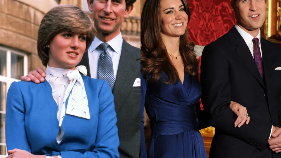 Noivado Carlos e princesa Diana / Noivado Kate Middleton e William