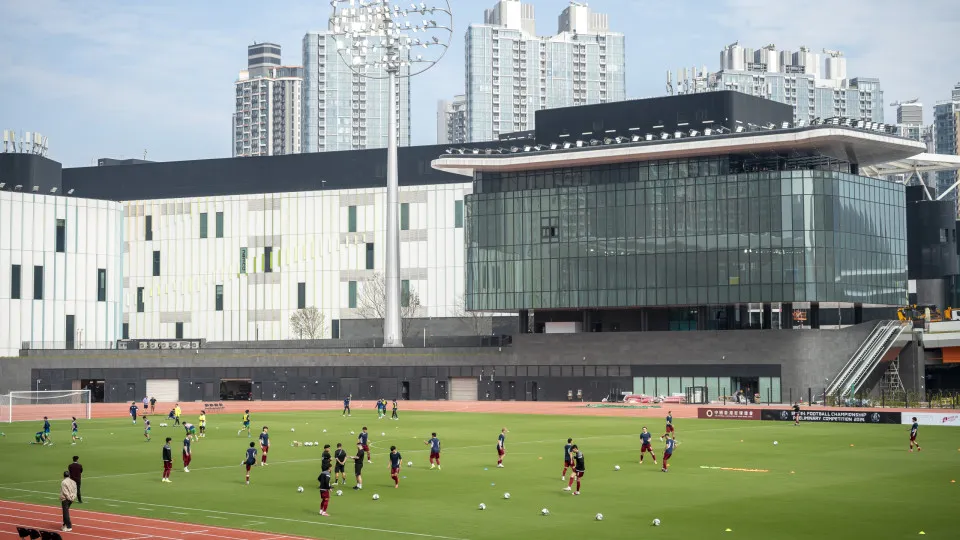 HONG KONG, CHINA - DECEMBER 11: A general view of the Kai Tak Youth Sports Ground prior to the EAFF E-1 Football Championship Preliminary Group A match between Macau and Guam at Kai Tak Youth Sports Ground on December 11, 2024 in Hong Kong, China.  (Photo
