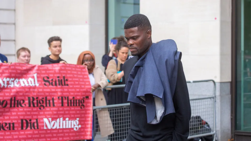 LONDON, UNITED KINGDOM - AUGUST 5: Former Arsenal footballer Thomas Partey leaves London's Westminster Magistrates' Court in London, United Kingdom on August 5, 2025. Partey is accused of five counts of rape and one count of sexual assault against three w
