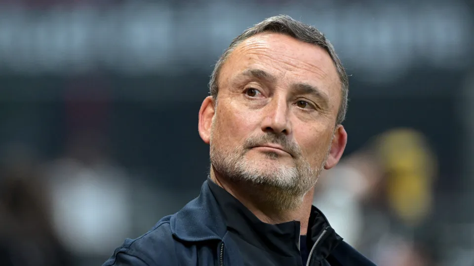 Nice's French head coach Franck Haise looks on during the French L1 football match between Stade Rennais FC and OGC Nice at Roazhon Park stadium in Rennes, western France on May 10, 2025. (Photo by DAMIEN MEYER / AFP) (Photo by DAMIEN MEYER/AFP via Getty 