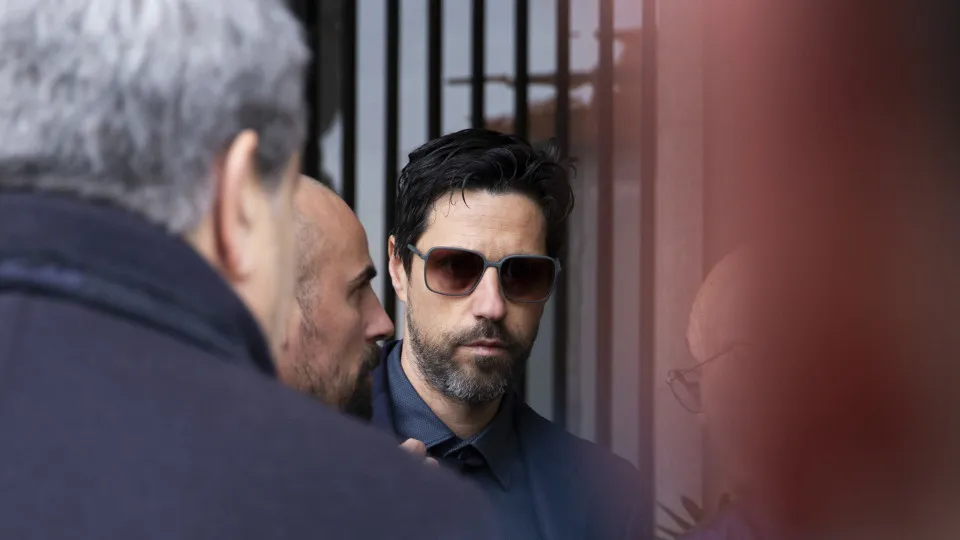 PORTO, PORTUGAL - 2025/02/17: Former FC Porto coach Vitor Bruno attends the funeral of the former president of FC Porto which took place in the church of Antas and was attended by various personalities from the world of Portuguese politics, sport and the 
