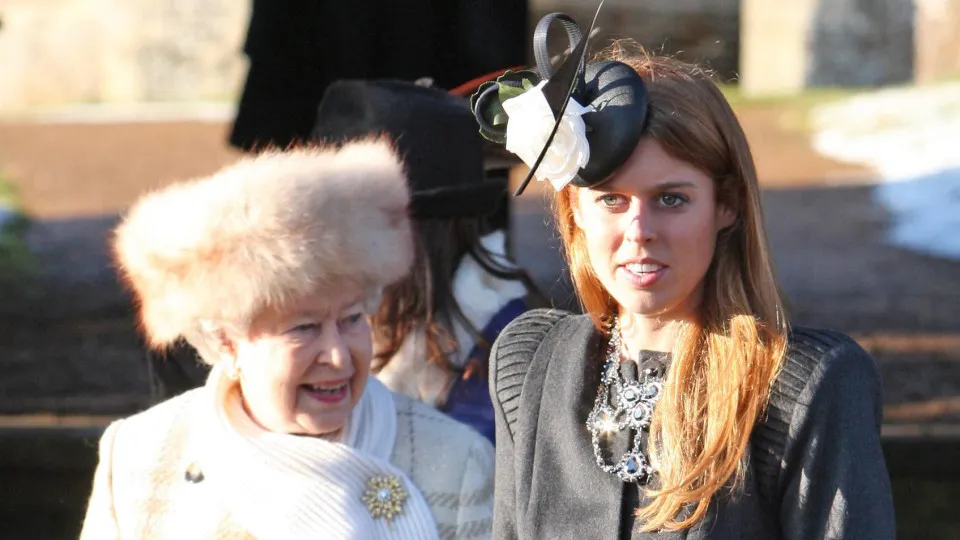 Queen Elizabeth II, and Princess Beatrice following the Christmas Day service at St Mary Magdalene Church, on the royal estate at Sandringham in Norfolk.   (Photo by Chris Radburn/PA Images via Getty Images)