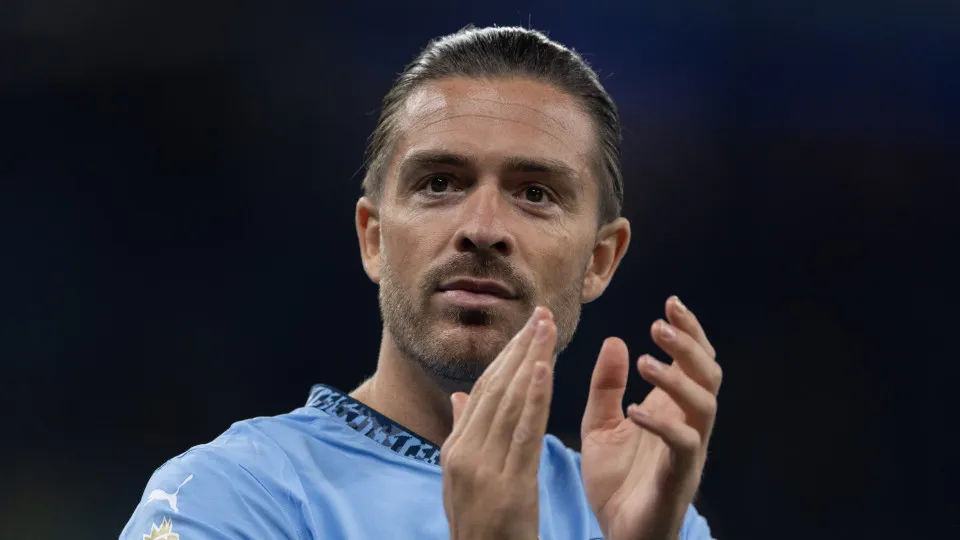 MANCHESTER, ENGLAND - MAY 20: Jack Grealish of Manchester City acknowledges the fans after the Premier League match between Manchester City FC and AFC Bournemouth at Etihad Stadium on May 20, 2025 in Manchester, England. (Photo by Visionhaus/Getty Images)