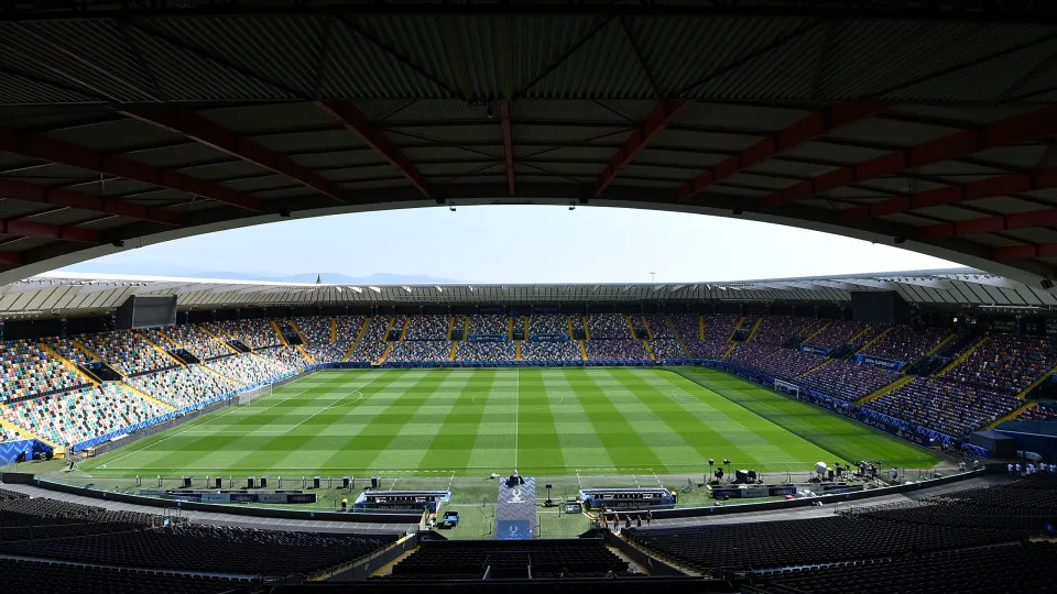 UDINE, ITALY - AUGUST 13:  A general view of the Stadio Friuli prior to the UEFA Super Cup 2025 match between Paris Saint-Germain and Tottenham Hotspur at Friuli Stadium on August 13, 2025 in Udine, Italy.  (Photo by Valerio Pennicino - UEFA/UEFA via Gett