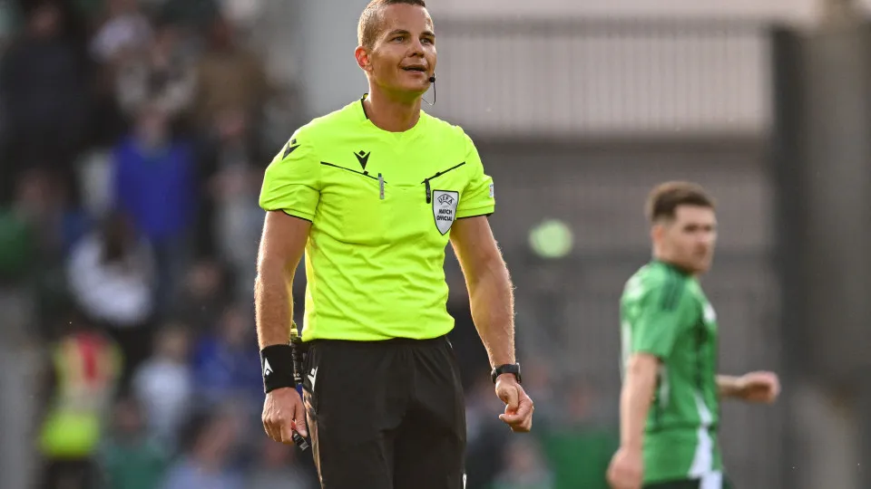 Northern Ireland , United Kingdom - 10 June 2025; Referee Morten Krogh during the International Friendly between Northern Ireland and Iceland at Clearer Twist National Football Stadium at Windsor Park in Belfast. (Photo By Ramsey Cardy/Sportsfile via Gett