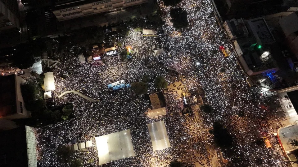 Manifestação, Israel, Telavive,
