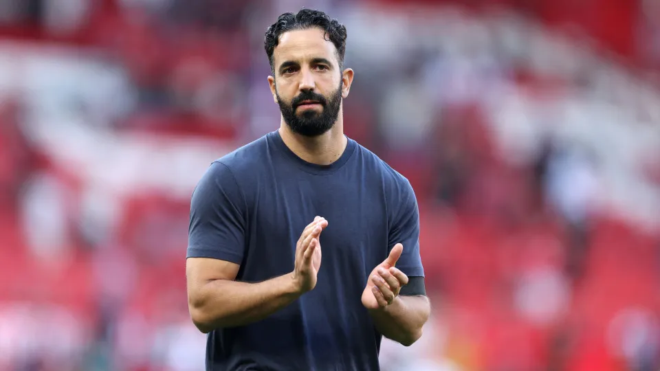 MANCHESTER, ENGLAND - AUGUST 17: Ruben Amorim, Manager of Manchester United applauds the fans after the Premier League match between Manchester United and Arsenal at Old Trafford on August 17, 2025 in Manchester, England. (Photo by Michael Regan/Getty Ima