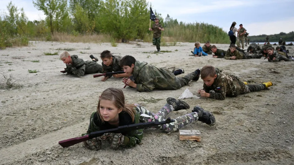 crianças, russia, treino militar