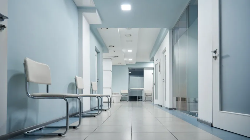 hospital privado, corredor, saúde, centro de saúde