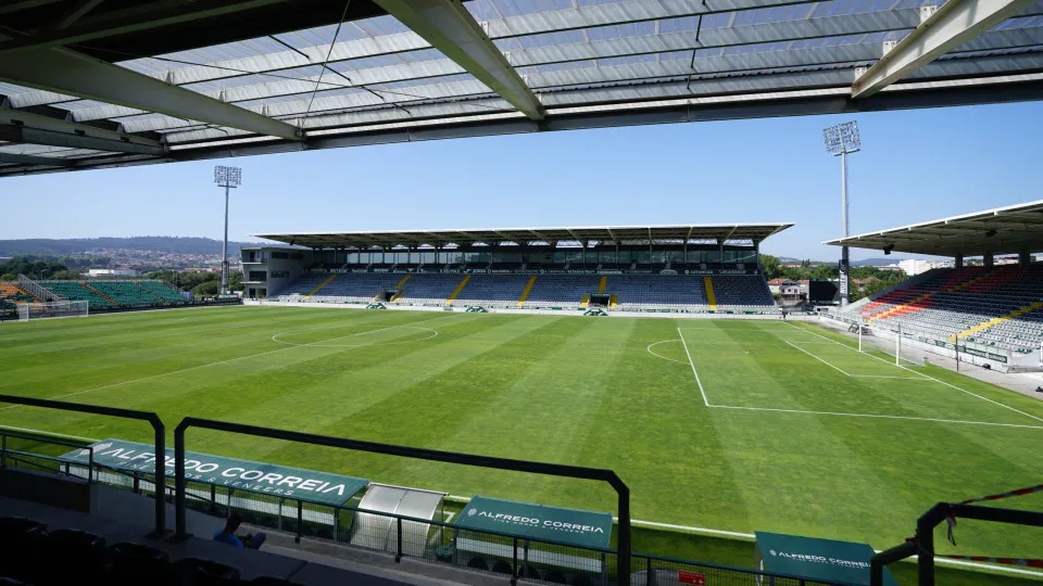 PACOS DE FERREIRA, PORTUGAL - AUGUST 19: Panoramic view of Estadio Municipal da Capital do Movel before the start of the UEFA Europa Conference League match between FC Pacos de Ferreira and Tottenham Hotspur at Estadio Municipal da Capital do Movel on Aug