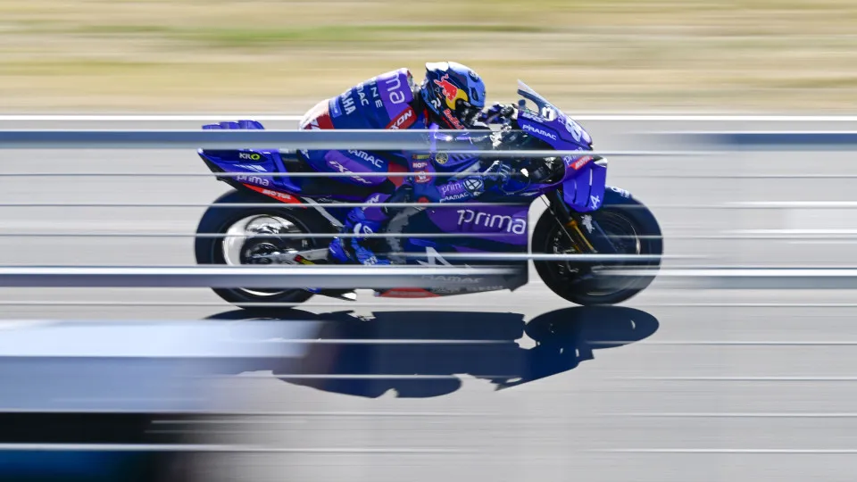 BALATONFOKAJAR, HUNGARY - AUGUST 24: Miguel Oliveira of Portugal riding the Prima Pramac Yamaha (88) during Warm Up at Balaton Park on August 24, 2025 near Balatonfokajar, Hungary. (Photo by Gold & Goose Photography/Getty Images)