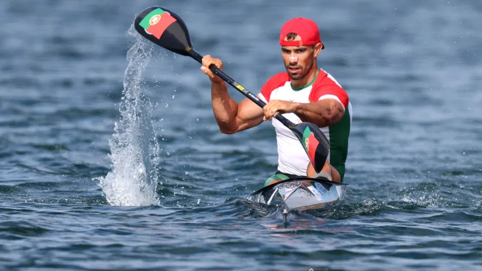 PARIS, FRANCE - AUGUST 07: Fernando Pimenta of Team Portugal competes during the Men’s Kayak Single 1000m heats on day twelve of the Olympic Games Paris 2024 at Vaires-Sur-Marne Nautical Stadium on August 07, 2024 in Paris, France. (Photo by Charles McQui