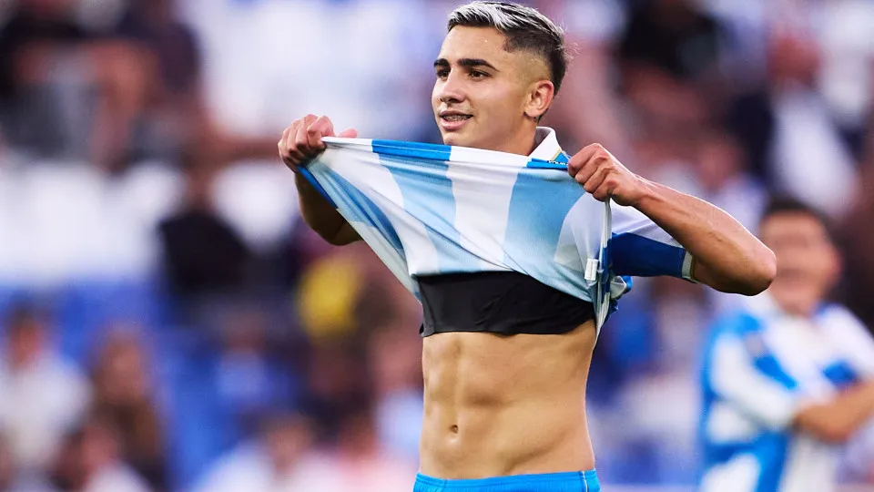 LA CORUNA, SPAIN - AUGUST 09: Yeremay Hernandez of Deportivo La Coruna reacts during the Trofeo Teresa Herrera match between Deportivo La Coruna and Le Havre at Riazor Stadium on August 09, 2025 in La Coruna, Spain. (Photo by Manuel Queimadelos/Quality Sp