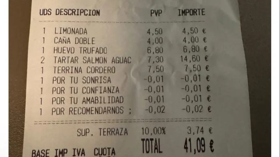 "Pelo seu sorriso". Vão a restaurante e são surpreendidos pela conta