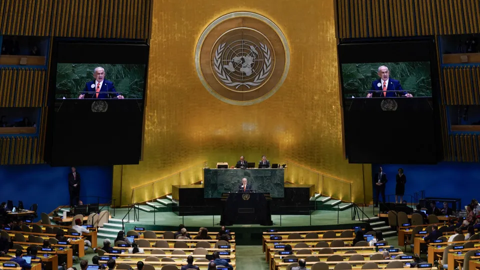 Diplomatas deixam Netanyahu a falar 'sozinho' na ONU. Eis o momento