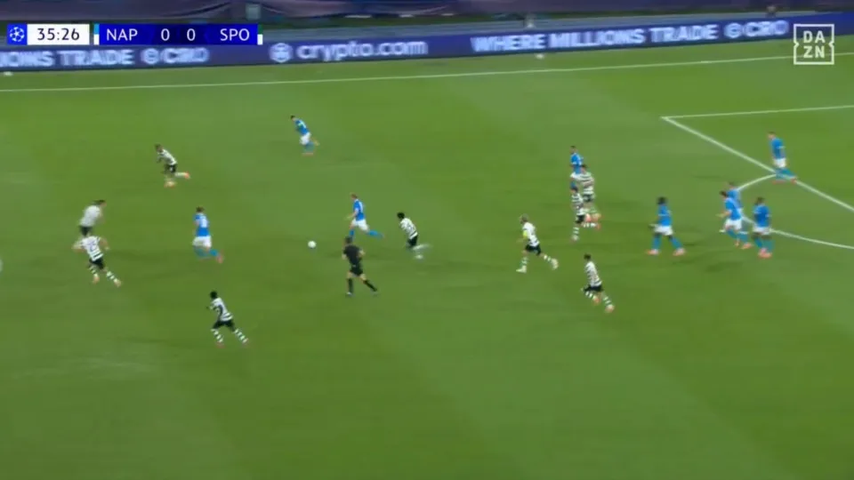 Tem um minuto? Veja o resumo do Napoli-Sporting na Liga dos Campeões