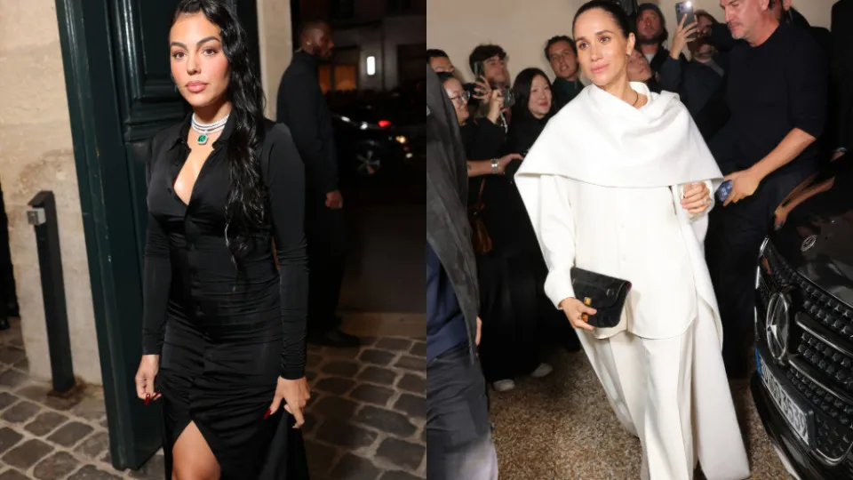 Georgina Rodríguez e Meghan Markle juntas em desfile de moda
