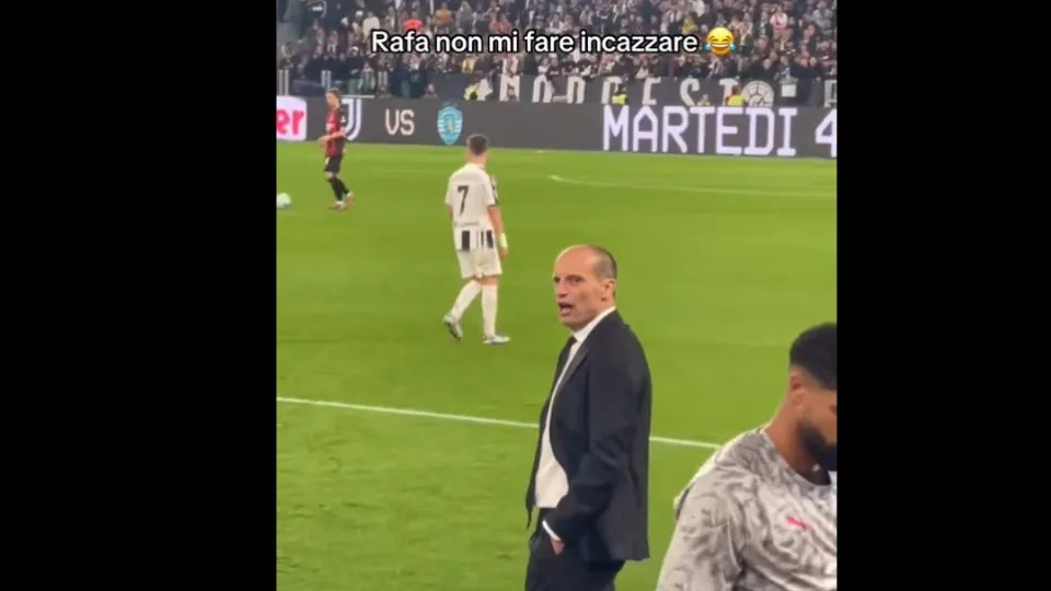 O momento em que Allegri perde a paciência com a lentidão de Rafael Leão
