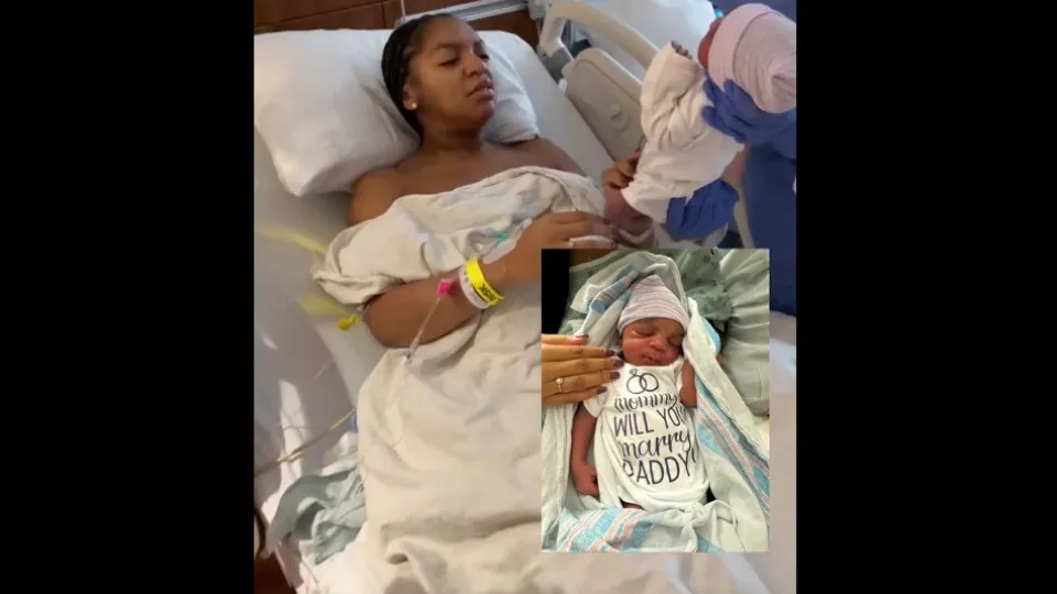 Momentos após filho nascer, homem 'usa-o' para pedir mulher em casamento