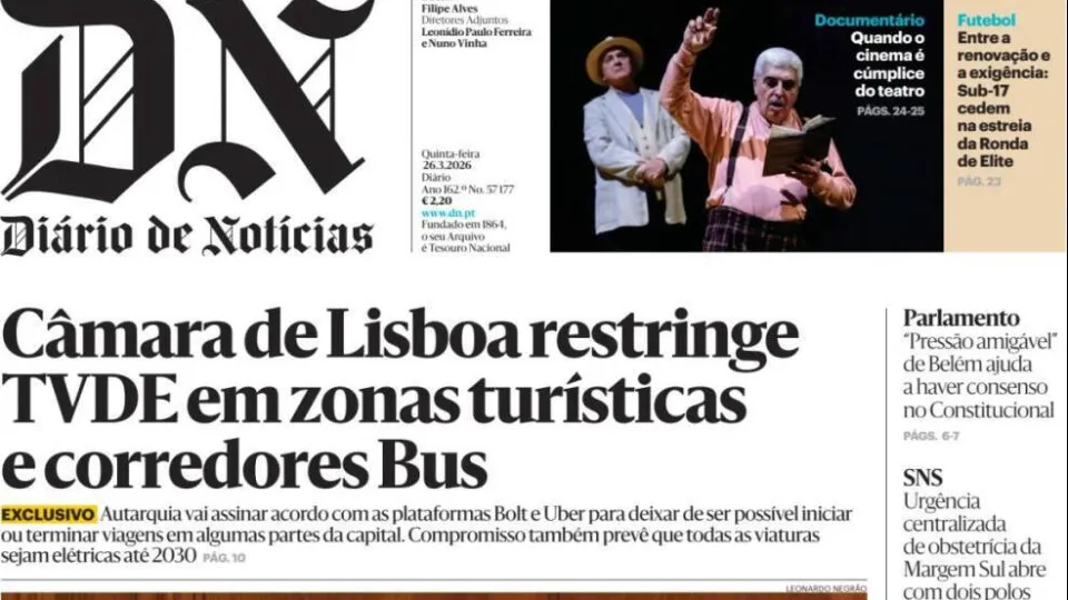 Hoje é notícia: CML restringe TVDE; Escolas em risco de devolver milhões